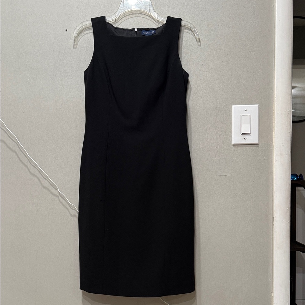 Ann Taylor Elegant Black Midi Dress